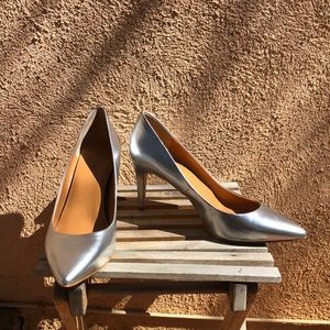 JCrew metallic heels